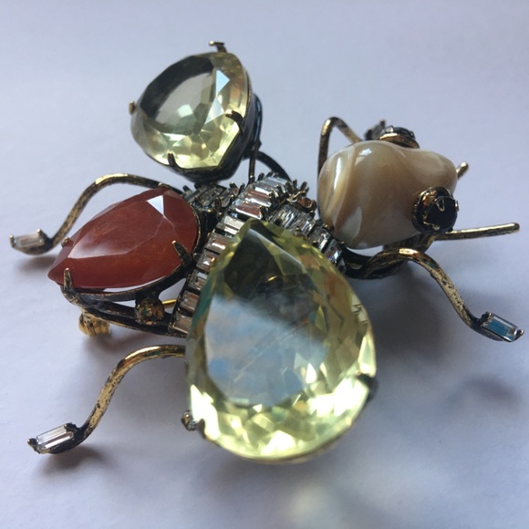 C&D JEWELRY Vintage Costume Bee Bug Fly Insect Beetle Brooch Pin Iradj Moini - Picture 7 of 11
